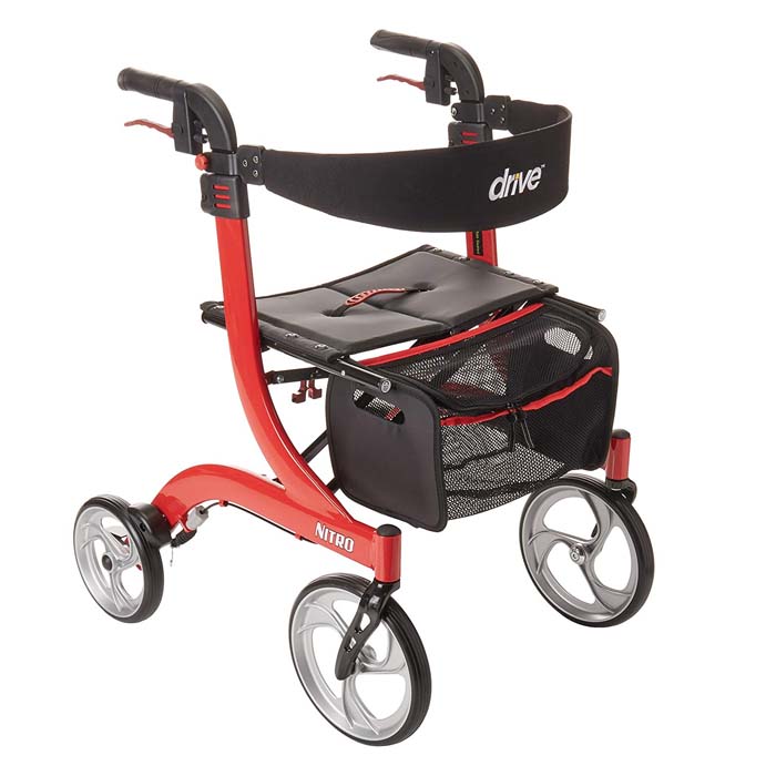 Drive Medical Nitro Euro Style Red Rollator Walker